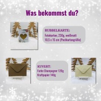 Rubbelkarte Rubellos mit weihnachtlichen Motiv inkl. Kuvert, Gutschein für ein Candle Light Dinner