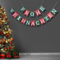 Girlande Frohe Weihnachten, Wimpelkette Weihnachten, festliche Dekoration für Weihnachten,