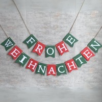 Girlande Frohe Weihnachten, Wimpelkette Weihnachten, festliche Dekoration für Weihnachten,