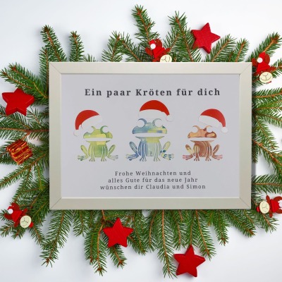 personalisiertes Geldgeschenk Weihnachten, weihnachtliche Geldgeschenkverpackung, ein paar Kröten