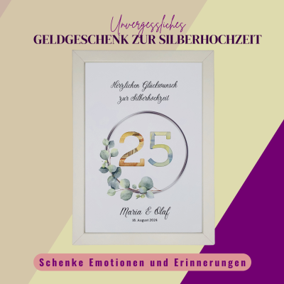 Geldgeschenk Silberhochzeit, Gutschein Silberhochzeit, ausgefallene Geldgeschenke, Geldgeschenke