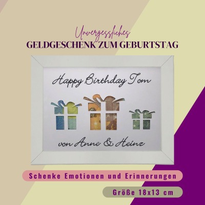 Geldgeschenk Geburtstag, Muttertag, personalisiert Geschenke