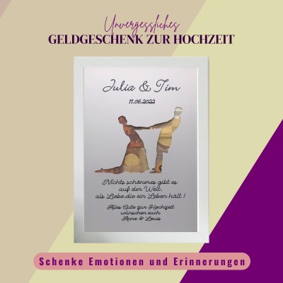 Einzigartiges Geschenk zur Hochzeit: Geldgeschenke im Bilderrahmen mit individueller Note