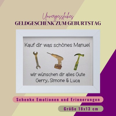 Geldgeschenk Männer Geburtstag, Geschenk personalisiert Mann, beste Geschenke für Opa, Baumarkt