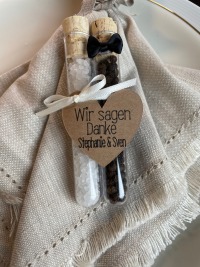 Gastgeschenk Hochzeit, Salz und Pfeffer, Reagenzglas, Personalisiert 4