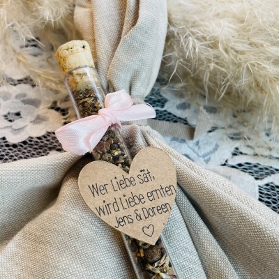 Gastgeschenk Hochzeit, Taufe, Konfirmation, Kommunion, Firmung, Blumensamen, personalisiert