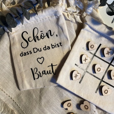 Gastgeschenk Hochzeit, Kommunion,Konfirmation, Taufe Tic Tac Toe, Gastgeschenkspiel personalisiert,