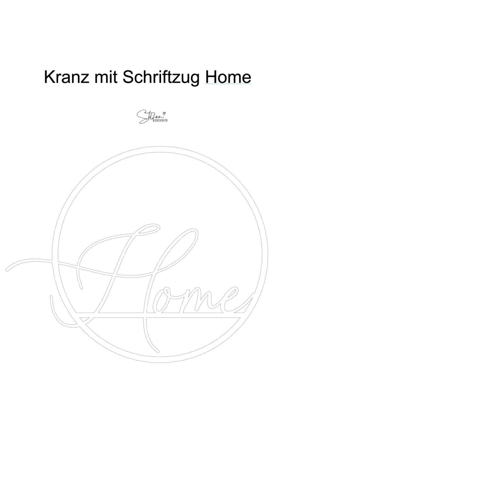 Laserdatei Kranz mit Schriftzug Home, digitale Datei zum Download, 2