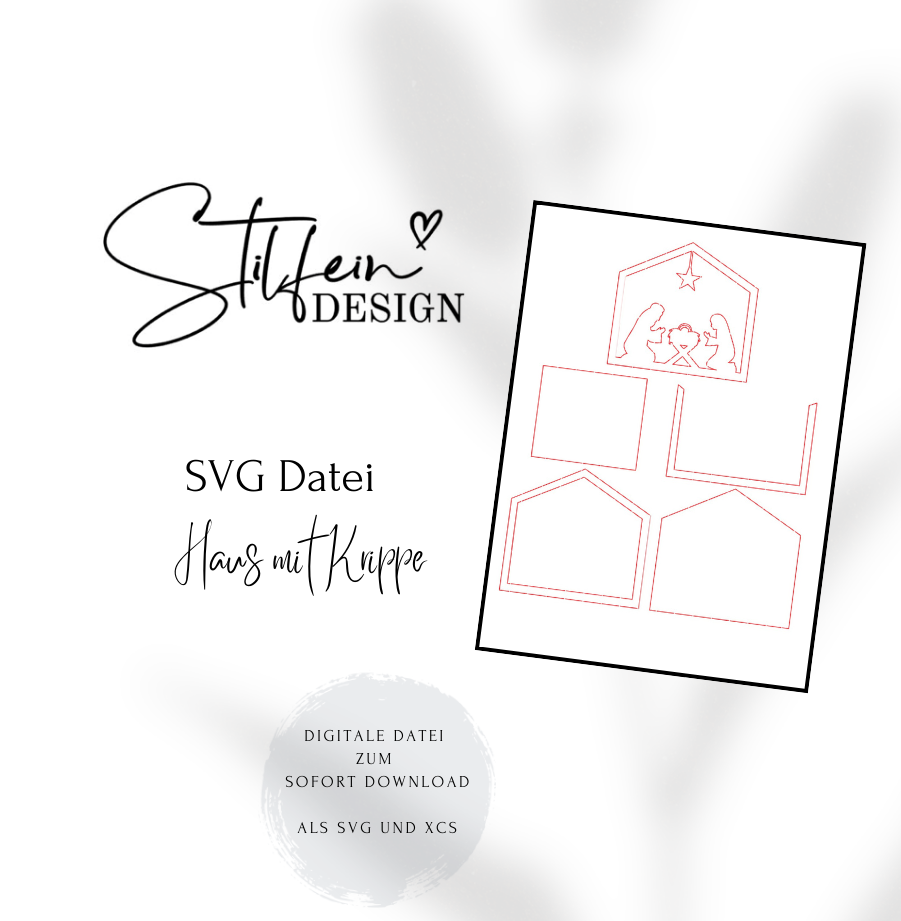 SVG Datei Haus mit Krippe digitale Datei zum Download 2