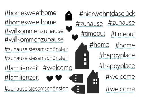 Wasserschiebefolie für Kerzen, Set Home sweet Home II , Kerzen Tattoofolie, für personalisierte Ke