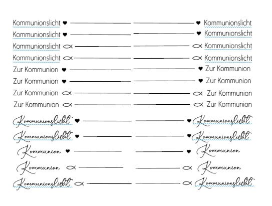 Wasserschiebefolie für Kerzen, Stilvolle Kommunion I, Tattoofolie , Kerzen Tattoofolie , für