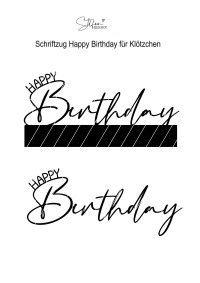 Plotter/ Laserdatei Happy Birthday für Klötzchenständer, digitale Datei zum Download, 3