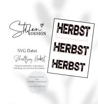 SVG Datei Herbst Schriftzug , digitale Datei zum Download