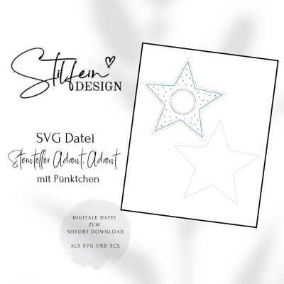 SVG Datei Sternenteller Advent, Advent mit Pünktchen digitale Datei zum Download