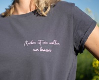 Kurzarm Shirt Damen Machen ist wie wollen, nur krasser schwarz 2