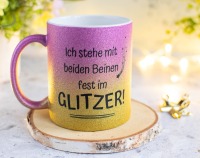 Glitzertasse mit Farbverlauf