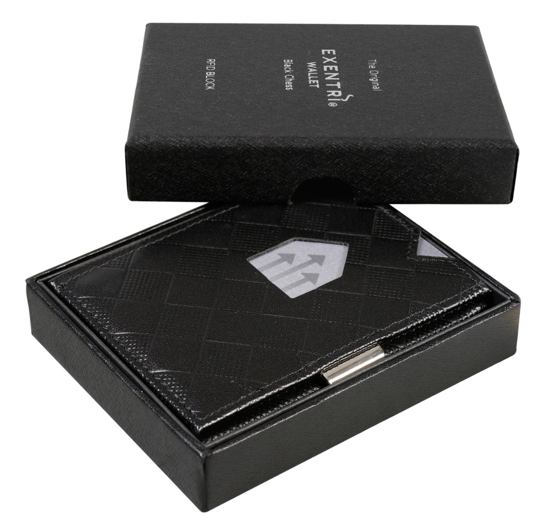 Exentri Wallet BLACK CHESS mit RFID-Schutz