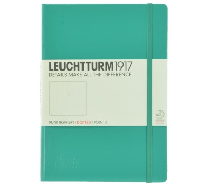 Aljava_LEUCHTTURM1917-Notizbuch A5 Farbe: Smaragd - Notizbuch Medium A5 249 nummerierte Seiten 80g/qm Papier gepunktet - ALJAVA Logo als Tiefenprägung 3 cm breit