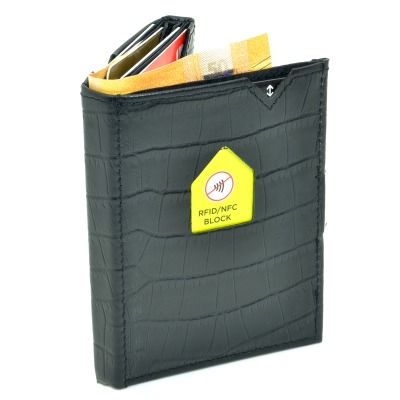 Exentri Wallet CAIMAN BLACK mit RFID-Schutz - Mit dem smarten Exentri Wallet Geldscheine und Karten einfach verwalten