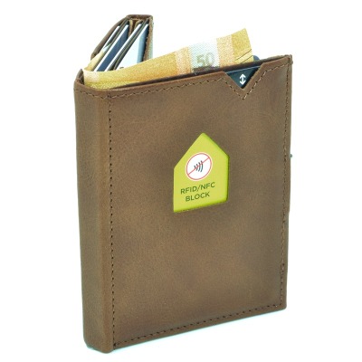 Exentri Wallet HAZELNUT mit RFID-Schutz - Mit dem Micro Wallet von Exentri in der Farbe Hazelnut