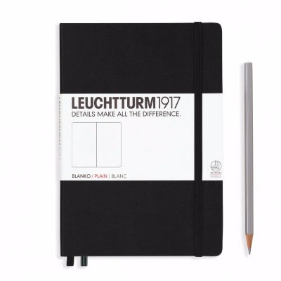 LEUCHTTURM1917-Notizbuch Farbe: Schwarz - Notizbuch Medium A5 249 nummerierte Seiten 80g/qm