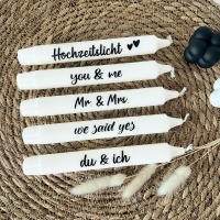 Hochzeitskerzen | Kerzen zur Hochzeit | beschriftete Kerzen | Hochzeitsgeschenk