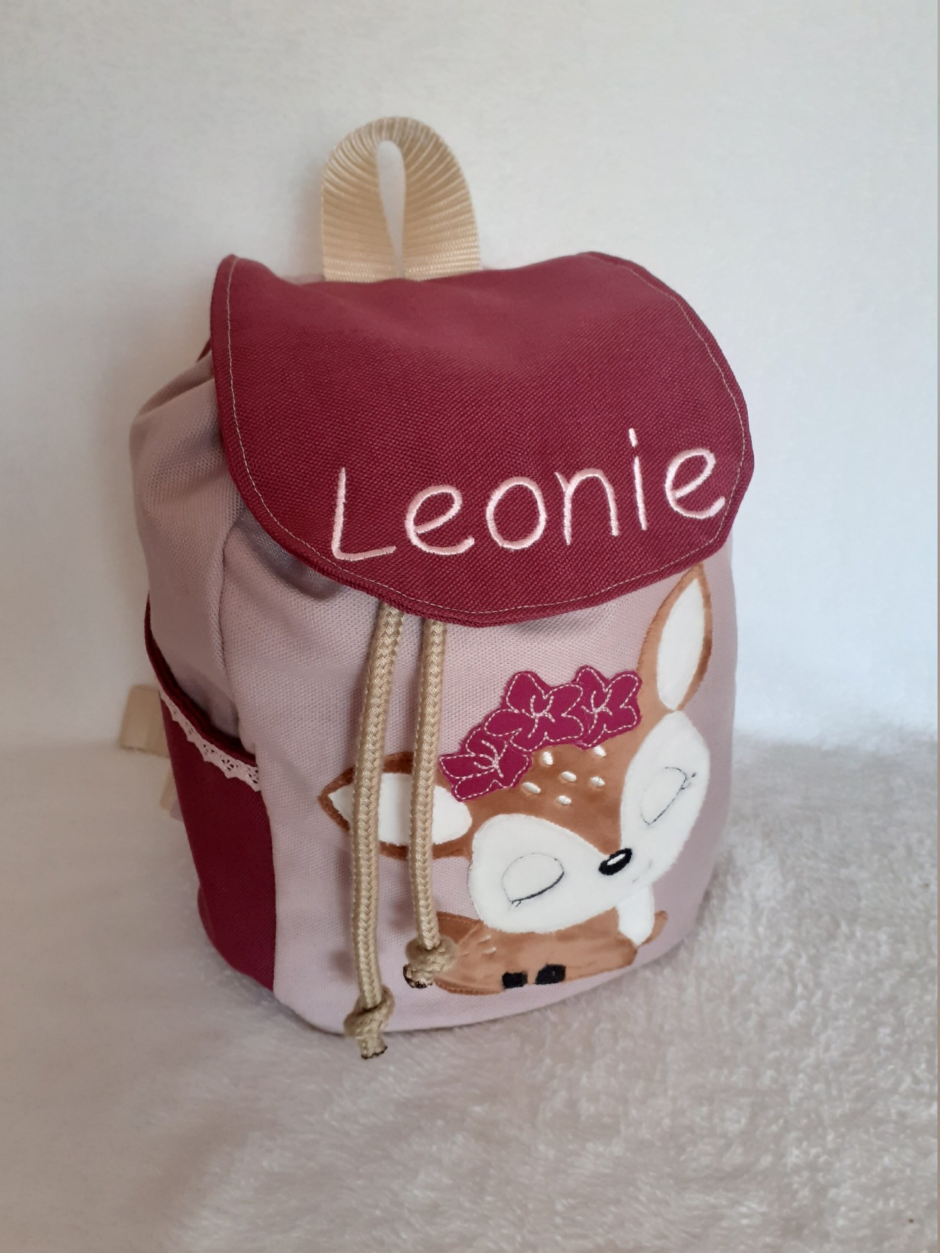 Kindergartentasche Kindergartenrucksack Turnbeutel Boho Reh Rehkitz Mädchen Kinderrucksack