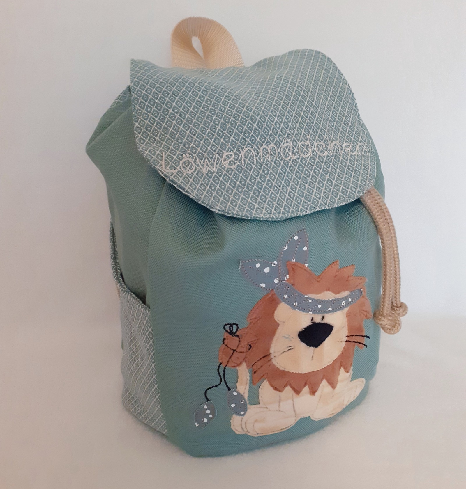 Kindergartentasche Kindergartenrucksack Boho Löwe Kinderrucksack Kindertasche personalisiert mit Na