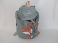 Kindergartentasche Kindergartenrucksack Boho Fuchs mint Kinderrucksack Kindertasche handgemacht