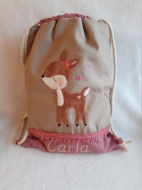 Kindergartentasche Kindergartenrucksack Turnbeutel Boho Reh Rehkitz Kinderrucksack Kindertasche