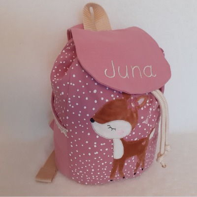 Kindergartentasche Kindergartenrucksack Boho Reh Mädchen Kinderrucksack Kindertasche personalisiert