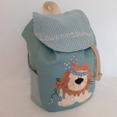 Kindergartentasche Kindergartenrucksack Boho Löwe Kinderrucksack Kindertasche personalisiert mit Na