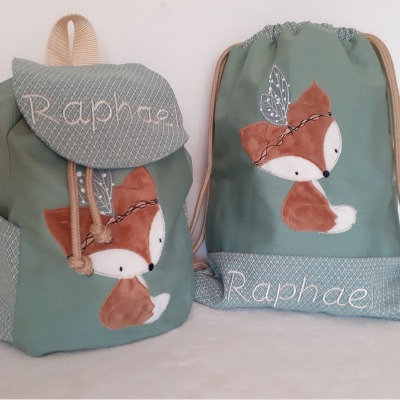 Kindergartentasche Kindergartenrucksack Boho Fuchs Kinderrucksack Kindertasche Turnbeutel