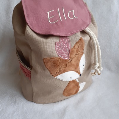 Kindergartentasche Kindergartenrucksack Boho Fuchs Kinderrucksack Kindertasche personalisiert mit