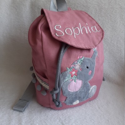 Kindergartentasche Kindergartenrucksack Boho Elefant Kinderrucksack Kindertasche personalisiert mit