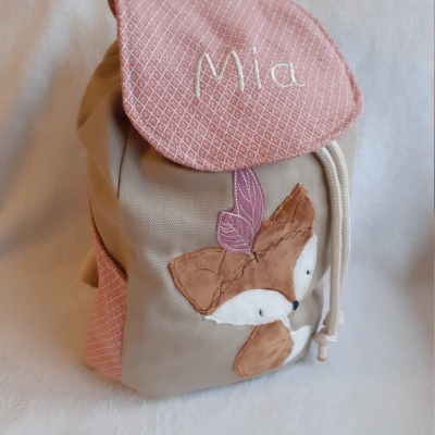 Kindergartentasche Kindergartenrucksack Boho Fuchs Kinderrucksack Kindertasche personalisiert mit Na