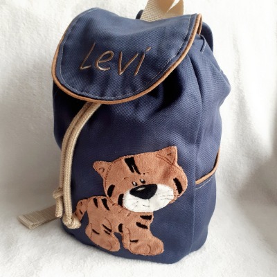 Kindergartentasche Kindergartenrucksack Boho Tiger blau Kinderrucksack Kindertasche personalisiert