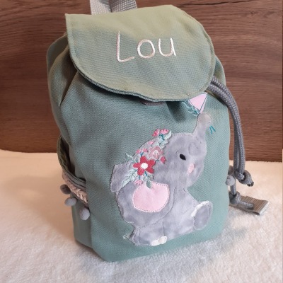 Kindergartentasche Kindergartenrucksack Boho Elefant Kinderrucksack Kindertasche personalisiert mit