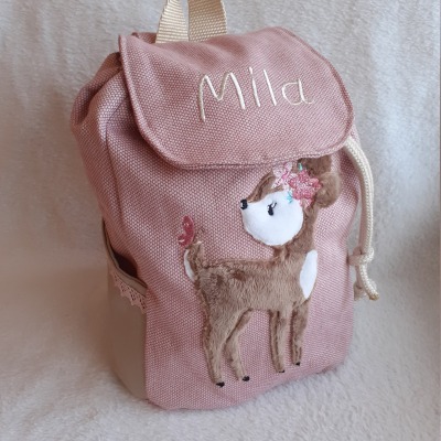 Kindergartentasche Kindergartenrucksack Boho Reh Rehkitz Kinderrucksack Kindertasche personalisiert