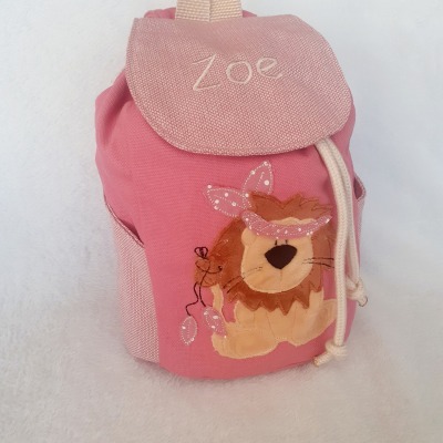 Kindergartentasche Kindergartenrucksack Boho Löwe Kinderrucksack Kindertasche personalisiert mit Na