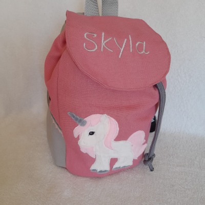 Kindergartentasche Kindergartenrucksack Kinderrucksack Kindertasche Einhorn Mädchen handgemacht