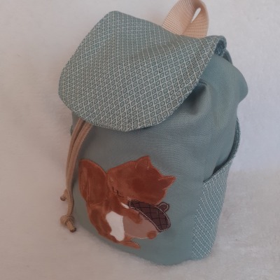 Kindergartentasche Kindergartenrucksack Boho Eichhörnchen mint Kinderrucksack Kindertasche