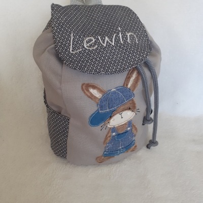 Kindergartentasche Kindergartenrucksack Boho Hase Kinderrucksack Kindertasche personalisiert mit Nam