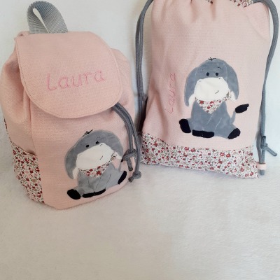 Kindergartentasche Kindergartenrucksack Turnbeutel Boho Esel Mädchen Kinderrucksack Kindertasche