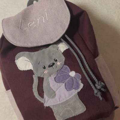 Kinderrucksack Kindergartenrucksack Kitarucksack Boho Maus mit Name personalisiert