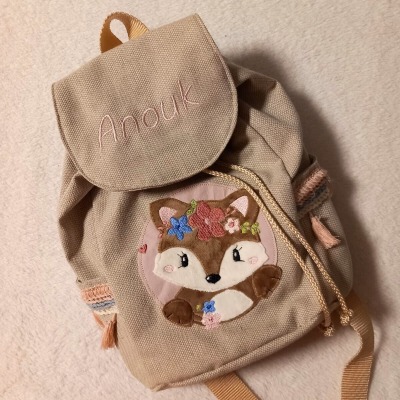 Kindergartentasche Kindergartenrucksack Boho Fuchs mint Kinderrucksack Kindertasche handgemacht