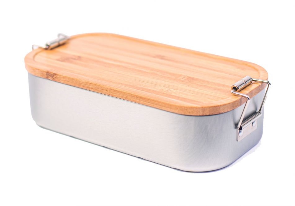 Lunchbox mit Bambus- oder Buchenholzdeckel, personalisiert, Wunschgravur, mit Trennsteg, Eule 2