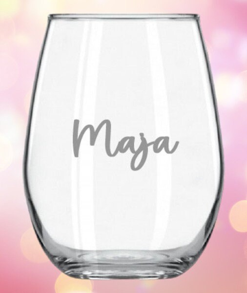 Wasserglas, Trinkglas mit Namensgravur, Geschenk, auch im 4er Set, Schriftart wählbar 3