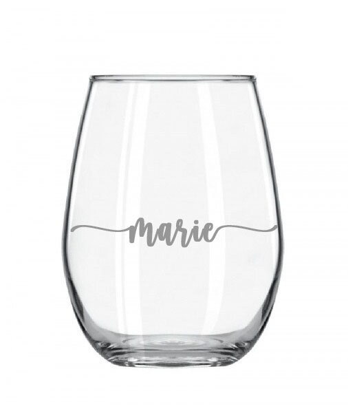 Wasserglas, Trinkglas mit Namensgravur, Geschenk, auch im 4er Set, Schriftart wählbar 5