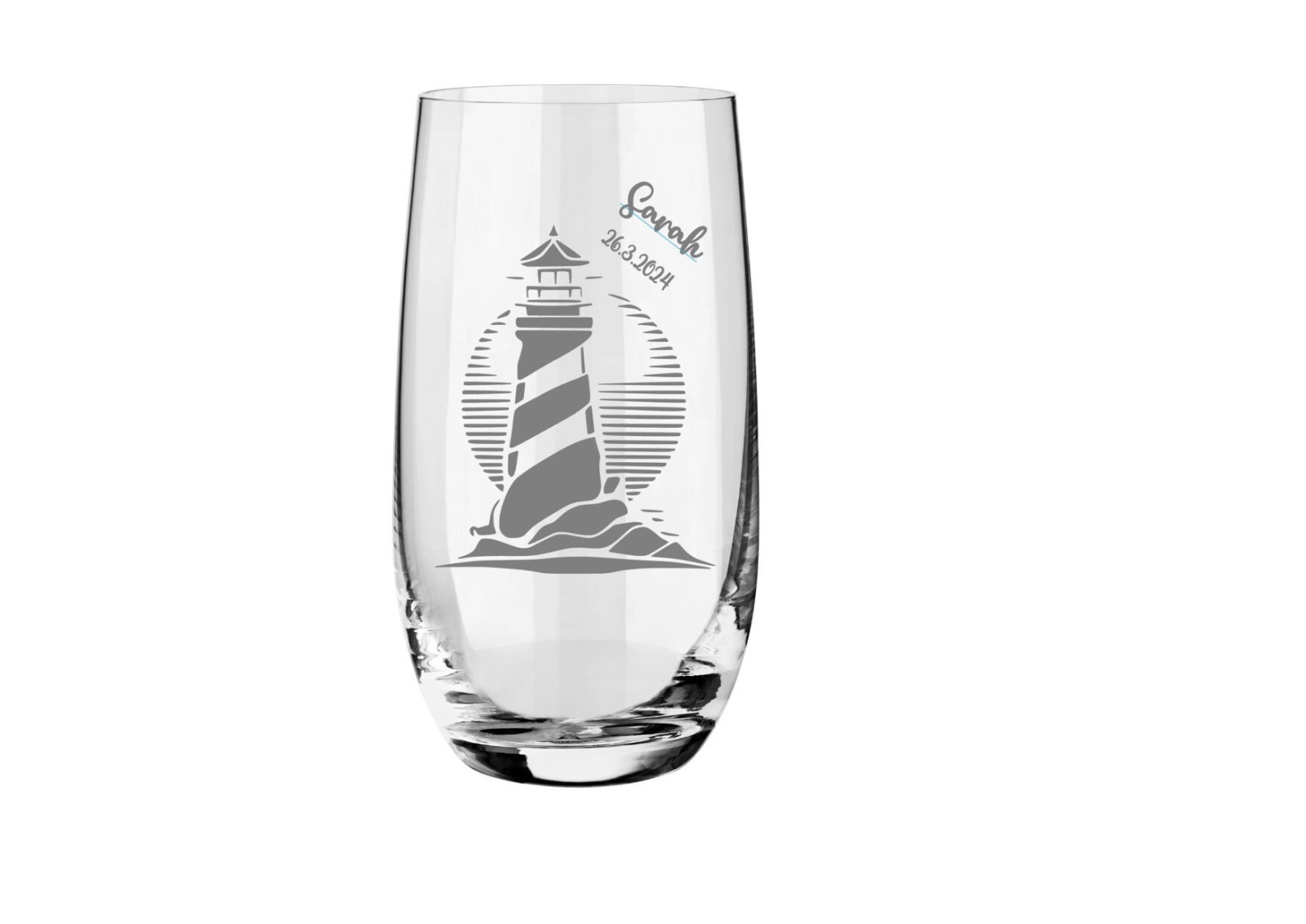 Hochwertiges maritimes Trinkglas mit individueller Gravur - Perfekt personalisiertes Geschenk